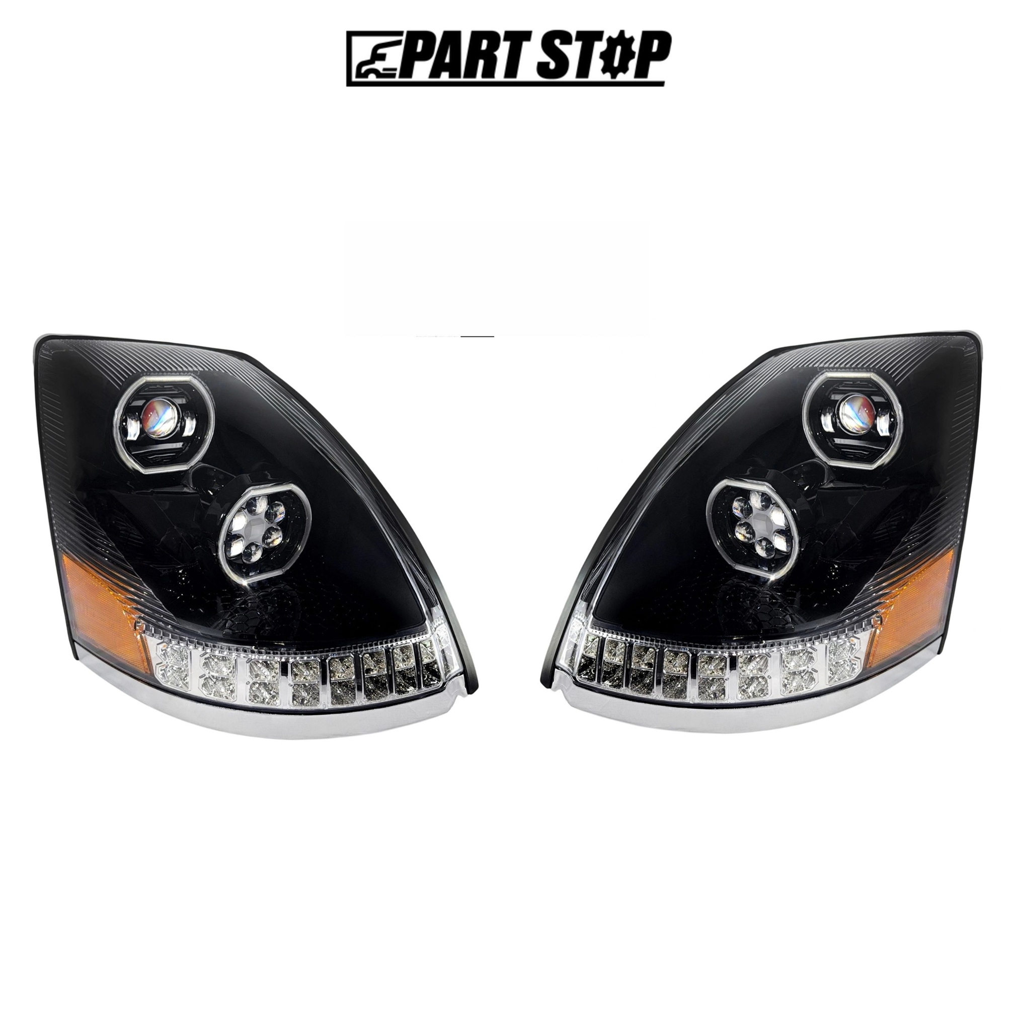 82329124 82329127 LED Headlight Pair for Volvo VNL 2004-2017