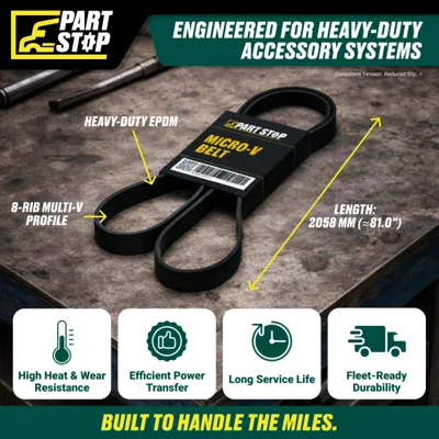 8-Rib 81" Accessory Drive Belt Fits Freightliner Cummins 01-27116-014, 3290170, 5080810 — infographic