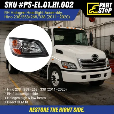 A-293-L A-293-R Halogen Headlight Pair for Hino 2011-2020 — infographic 4