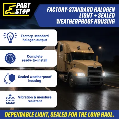 MKN-401-L MKN-401-R Complete Halogen Headlight Pair for Mack Pinnacle — infographic 5