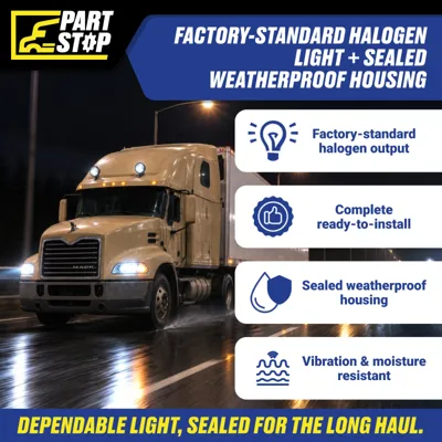 MKN-401-L MKN-401-R Complete Halogen Headlight Pair for Mack Pinnacle — infographic 2