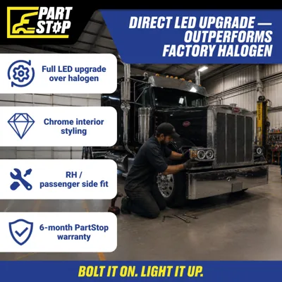 P54-6112-110 P54-6112-110R LED Headlight Chrome Housing Pair for Peterbilt — infographic 6