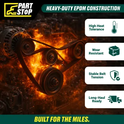 Serpentine 8-Rib V-Belt Fits Detroit Diesel DD13 DD15 DD16 A4729933396 — infographic
