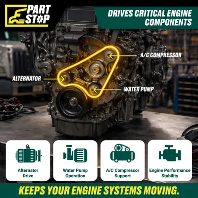 Serpentine 8-Rib V-Belt Fits Detroit Diesel DD13 DD15 DD16 A4729933396 — infographic
